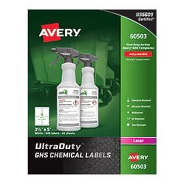 Avery Dennison Avery-Dennison 60503 UltraDuty GHS Chemical Labels; White - 3.5 x 5 in. 60503 - main